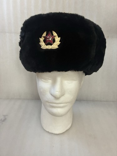 Russian ushanka black fur - russian,