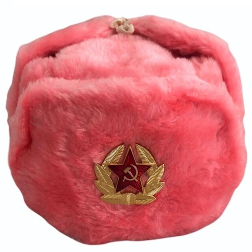 Authentic russian ushanka pink - authentic,